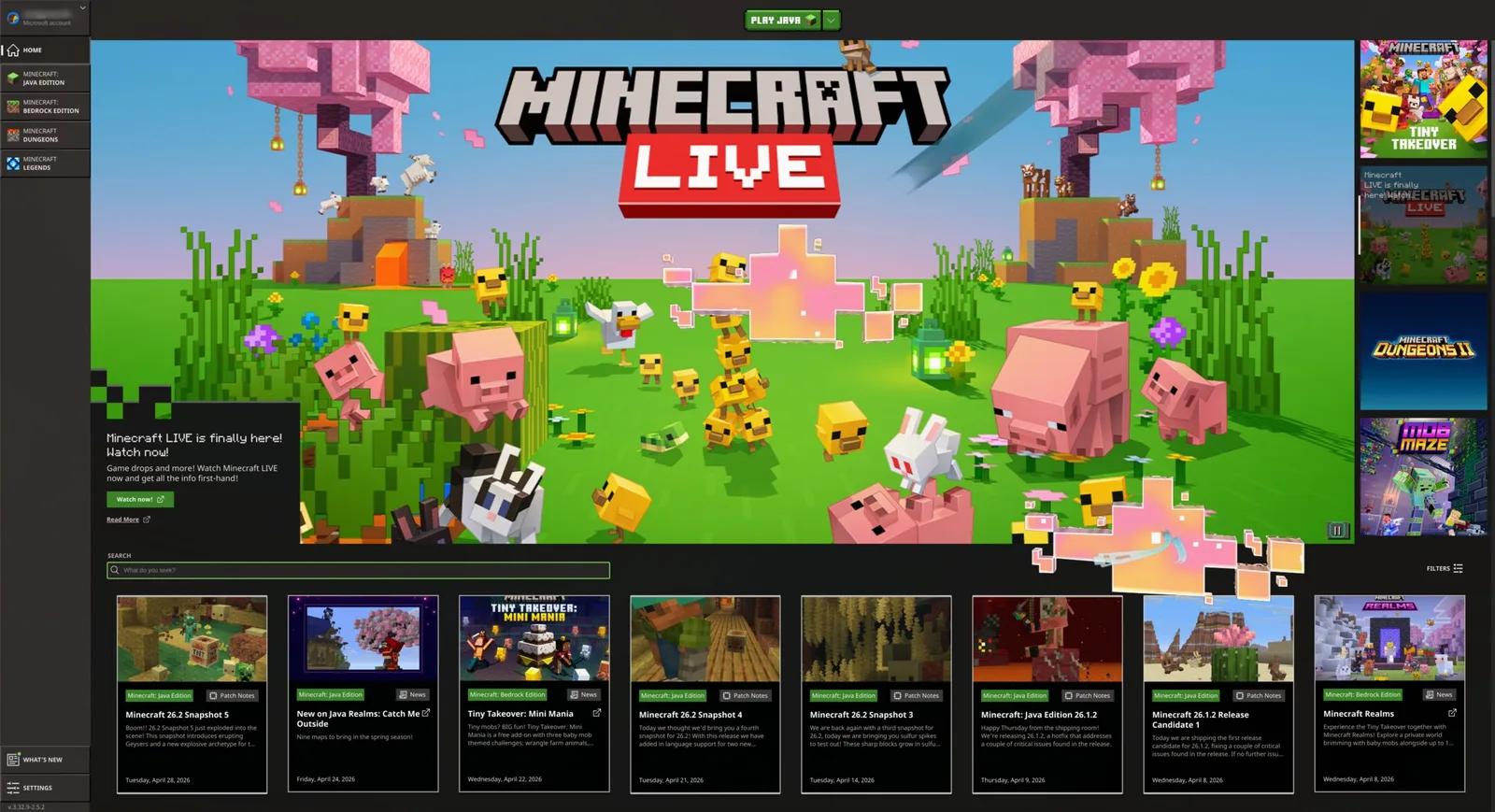 Minecraft pokrenut na Omarchyju